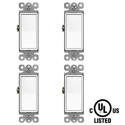 In Wall Decorator ON/OFF Paddle Rocker Light Switch Single