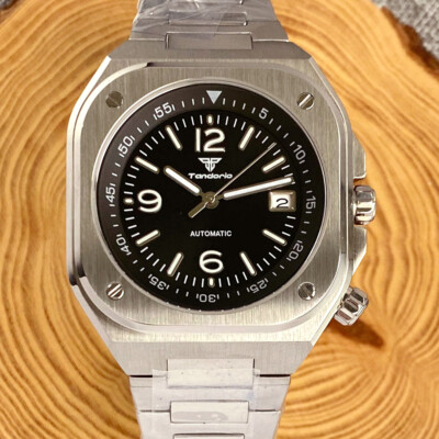 New 42mm NH35A GMT Square Arabic dial Rotatable Chapter Ring 20ATM Watch for Men
