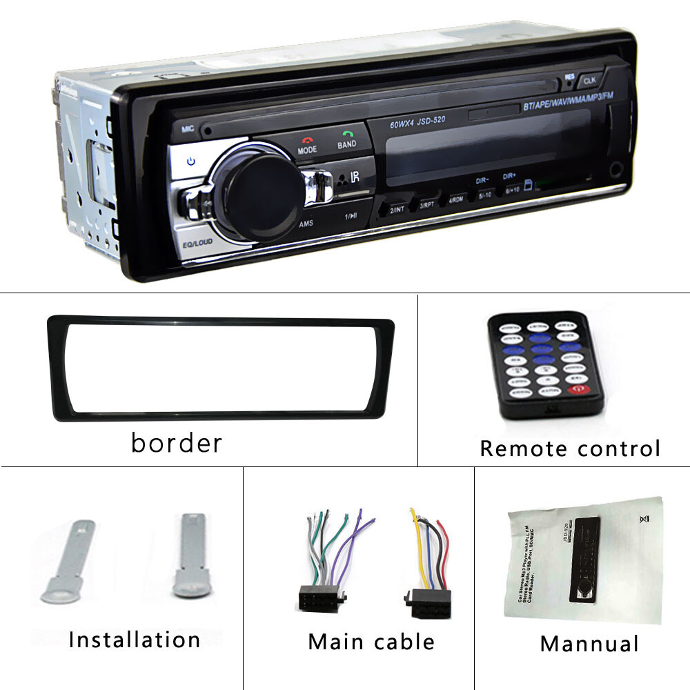 Car Stereo Radio Single 1 DIN Touch Screen Dual USB FM TF Bluetooth MP3 Player