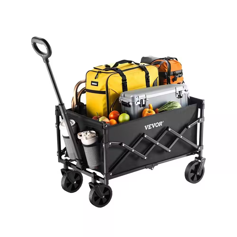 Folding Wagon Cart Collapsible Utility Cart 225 Lb Garden Beach Camping Wagon