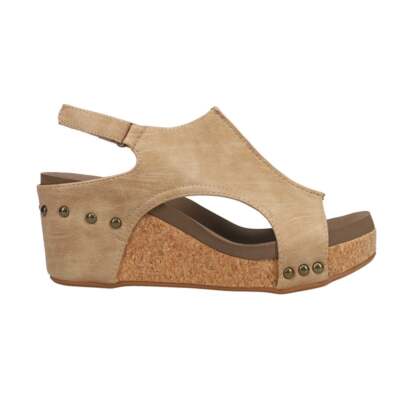 Женские бежевые повседневные сандалии Corkys Carley Wedge 30-5316-TPSM