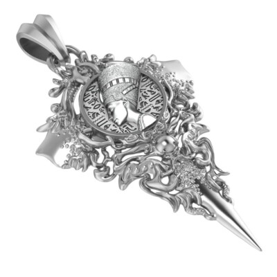 925 Sterling Silver Egyptian Nefertiti Queen Pendant Ancient Goddess Jewelry