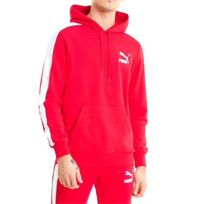 

Puma Iconic T7 Pullover Hoodie Mens Red Повседневная спортивная верхняя одежда 59987411, Красный, Puma Iconic T7 Pullover Hoodie