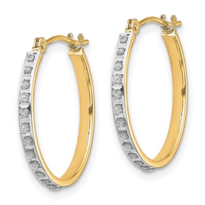 Pre-owned Diamond2deal 14k Yellow Gold Diamond Fascination Round Hinged Hoop Earrings Gift For Women