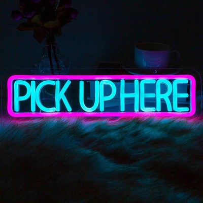 Order Here & Pick-Up Here Neon LED Restaurant Sign 4 x15  inch