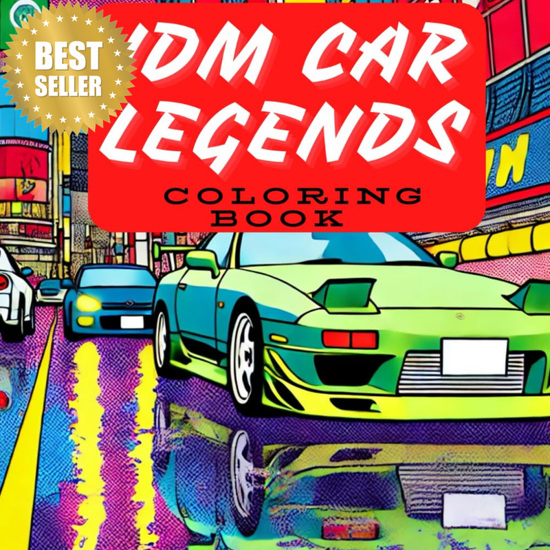 JDM Car Legends Coloring Book: Import Cars Coloring Book for Kids and Adults