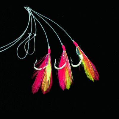 Dega Mackerel leader with Glow hook #2 and 3 arms predator leader sea fishing