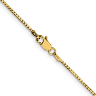 Pre-owned Skyjewelers Real 14kt Yellow Gold 22 Inch 1.05mm Box With Lobster Clasp Chain; 22 Inch