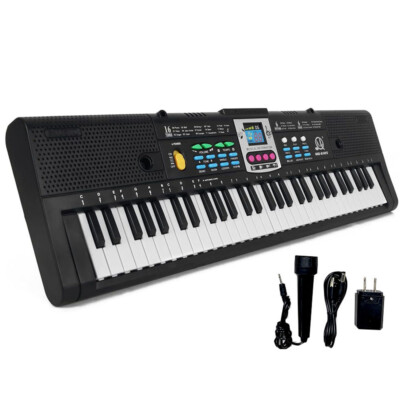 61 Key Keyboard Piano with Power Supply Microphone Electronic Keyboard For Kids