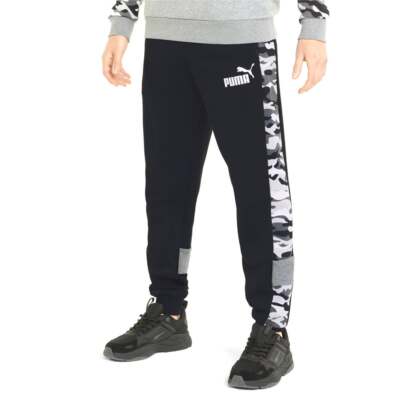 

Puma Ess+ Камуфляжные спортивные штаны на шнуровке Мужские черные повседневные спортивные штаны 67, Черный, Puma Ess+ Camouflage Drawstring Sweatpants
