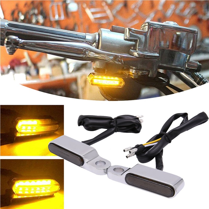 For Harley Chopper 2X Motorcycle LED Turn Signal Indicator Amber Blinker Light