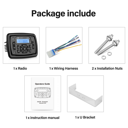 Marine Audio Waterproof Bluetooth ATV UTV Digital Media Receiver Radio for Yacht