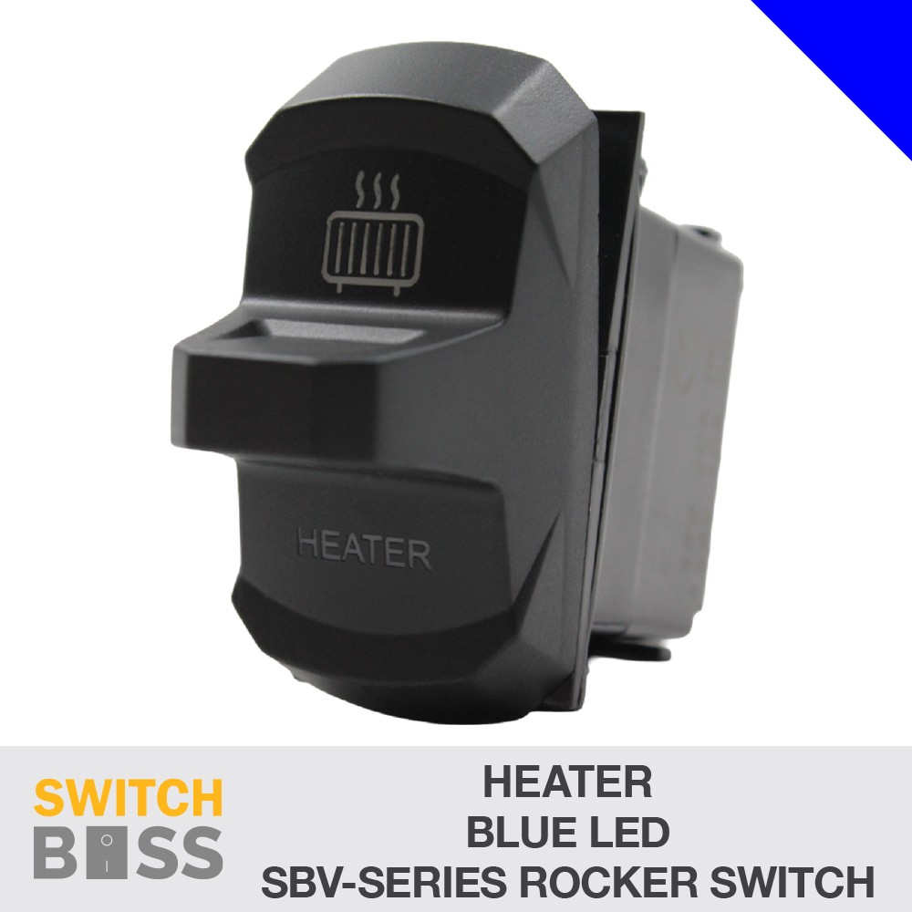 Heater LASER ETCHED SBV-Series Rocker Switch - Blue LED 12v 24v Toggle On-Off