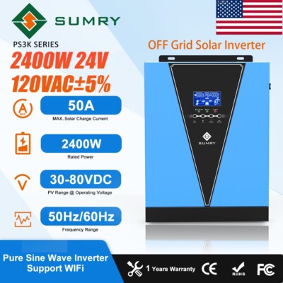 3KVA Hybrid Solar Inverter DC24V 110V Built-in PWM Solar Charger Controller