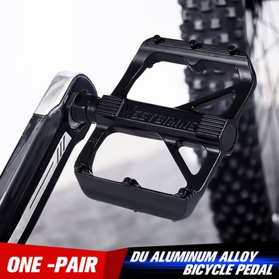 Lightweight Aluminum Alloy Flat Widened No Wobble Bike Pedals Bearing Pedals