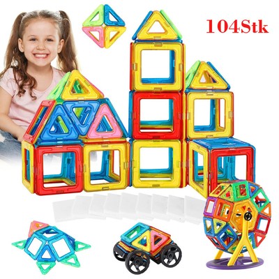 104/120PC Blocks Magnetic Building Kinder Spielzeug Magnetische Bausteine Blöcke
