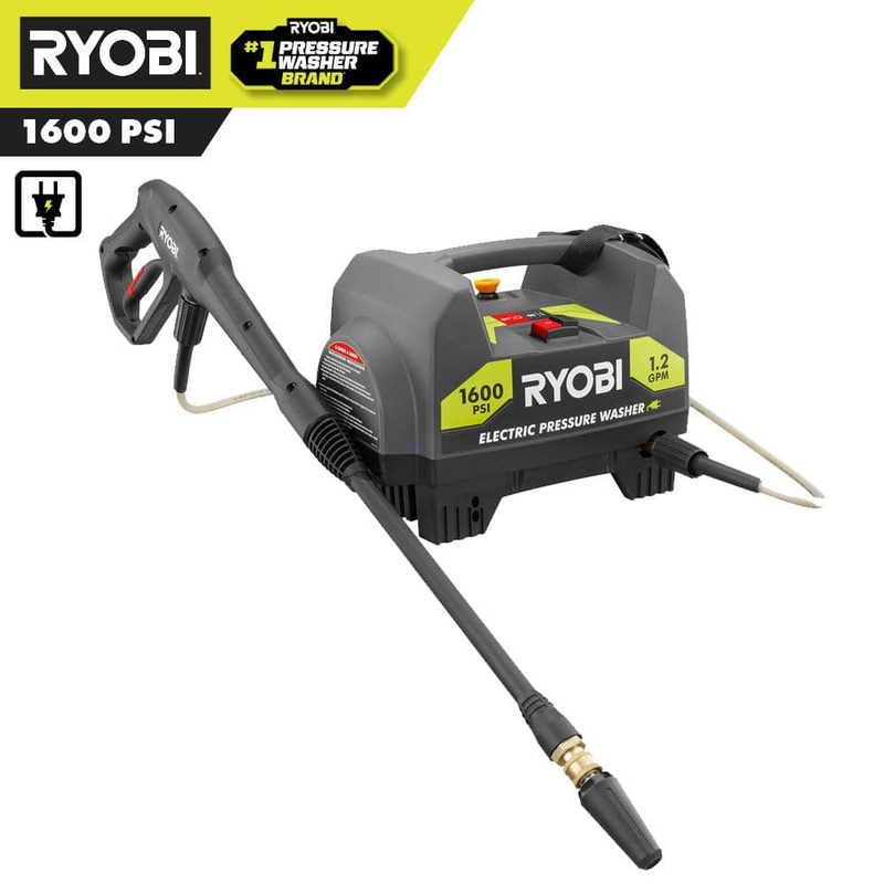 1600 PSI ELECTRIC PRESSURE WASHER RYOBI 1.2 GPM Power Washer