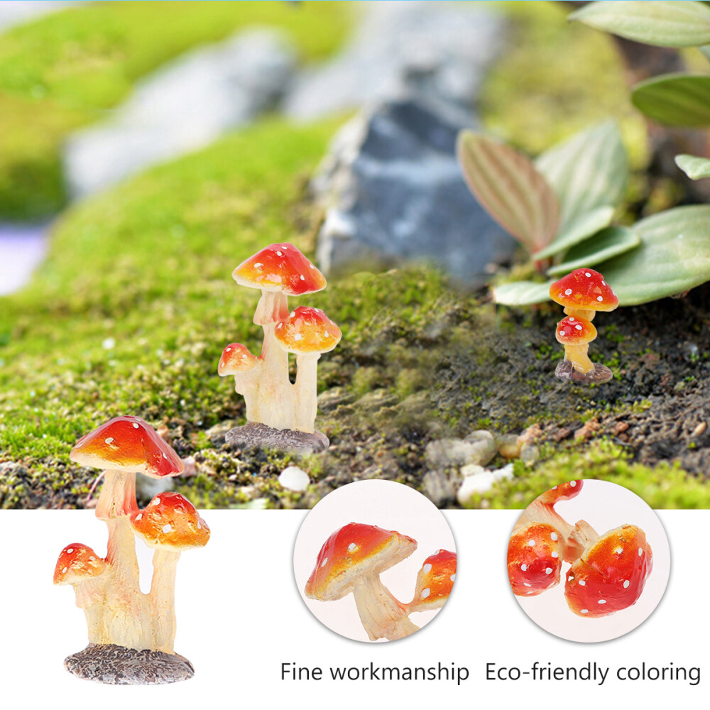6x Mini Pilze Harz Garten Ornamente Figuren Mikro Gartendeko Landschaft Zubehor Ebay