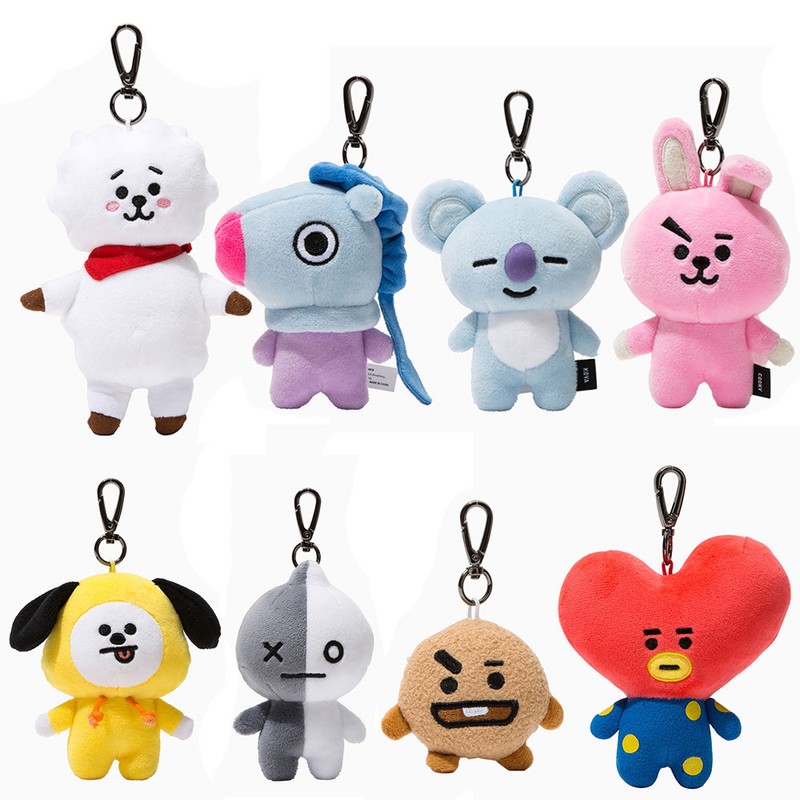 Kpop BTS BT21 Soft Plush Keychain Doll Key Ring CHIMMY COOKY MANG KOYA