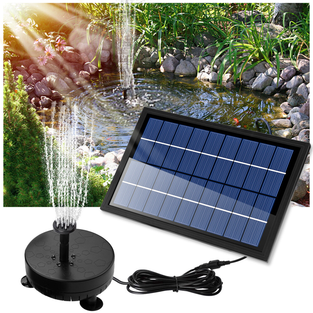 8W Solar Springbrunnen LED Teichpumpe Tauchpumpe Kit mit