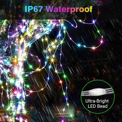 Smart Rainbow Permanent Outdoor String Fairy Light 20-200LED USB APP Control NEW