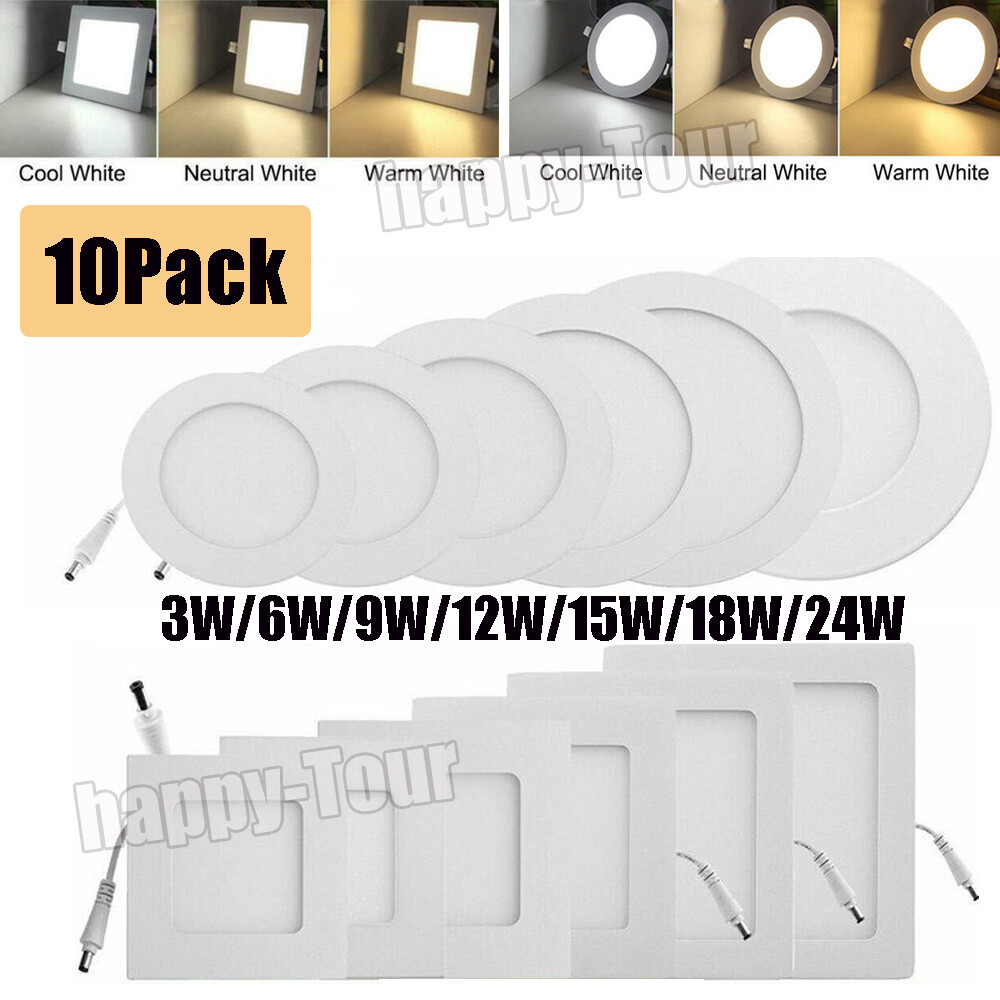 10x 6W 15W 18W 24W LED Recessed Ceiling Panel Down Lights Bu