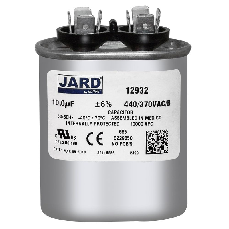 10 Uf Oval Run Capacitor for 370 440 VAC