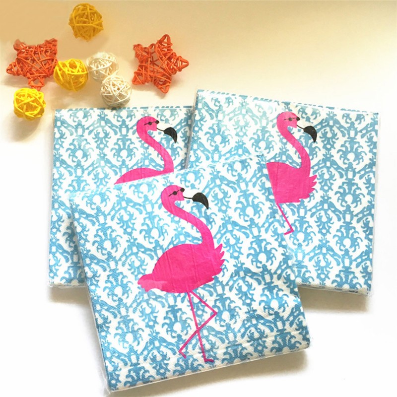 20pcs Flamingo Paper Napkins Party Tissue For Birthday//Wedding Party Decor V!
