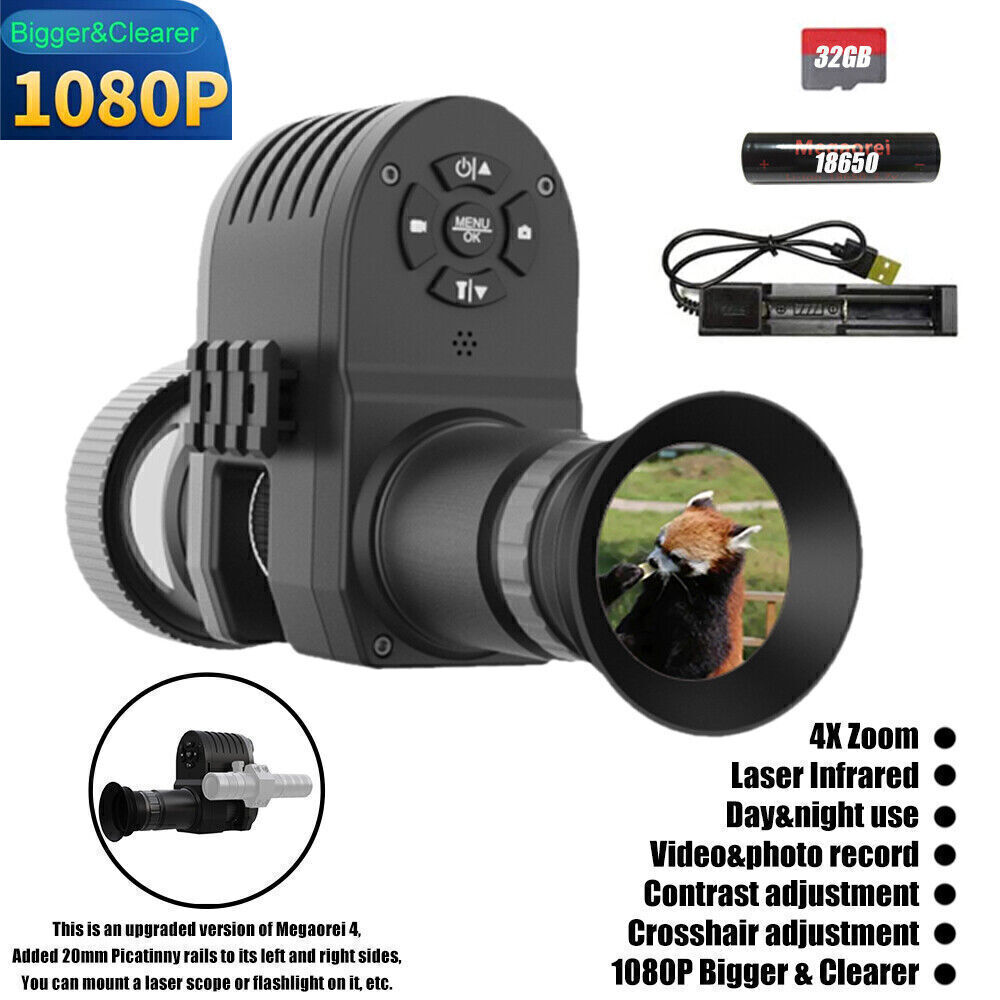 Megaorei 4 A Telescope Sight Monocular Hunting Night Vision Scope Camera 1080 4X