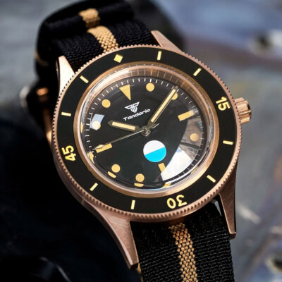 CUSN8 Solid Bronze Tandorio Black Dial Automatic Men Watch Japan NH35A PT5000