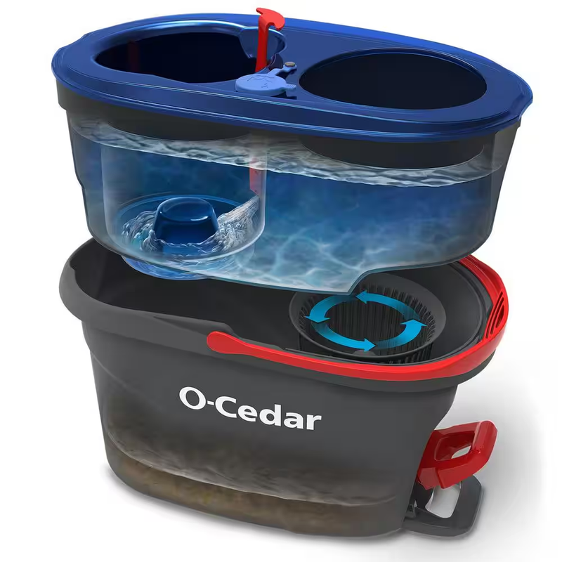 O-Cedar Easywring Rinseclean Microfiber Spin Mop & Bucket Floor Cleaning System,