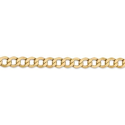 Pre-owned Superdealsforeverything Real 14kt Yellow Gold 6.5mm Semi-solid Curb Link Chain Chain Bracelet; 7 Inch