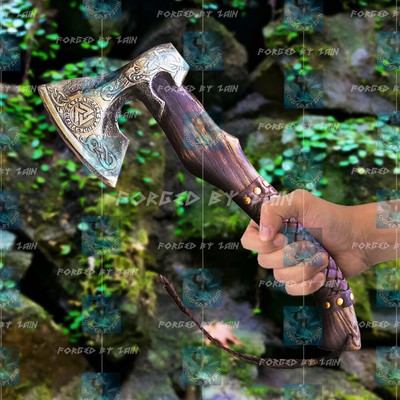 Viking Ravens Handmade Camping Throwing Battle Throwing Bearded Hatchet Axe Gift