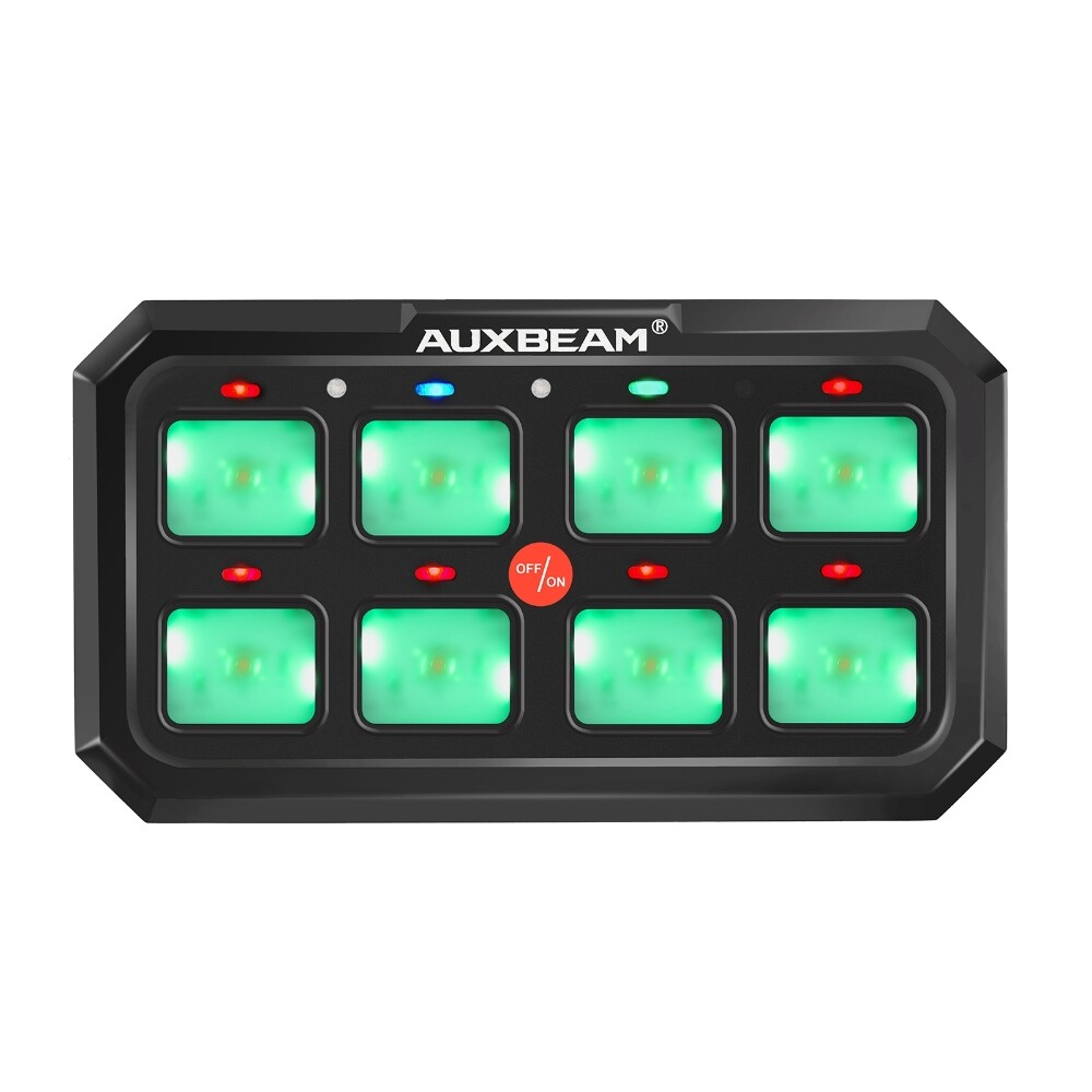 AUXBEAM RGB 8-Gang 5"in XL Switch Panel for UTV ATV Polaris RZR Ranger Golf Cart