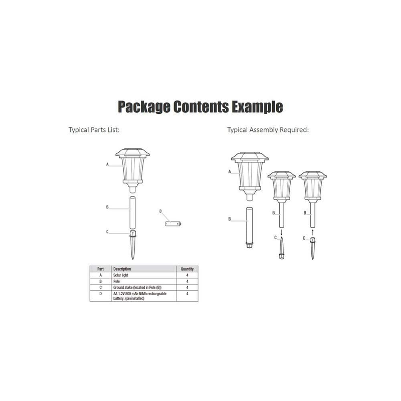 10 Lumens Black LED Outdoor Solar Path Light (6-Pack)