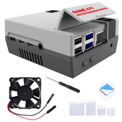 Geeekpi Case for Raspberry Pi 4 Pi 4 Case with Cooling Fan and Pi 4 Heatsink R