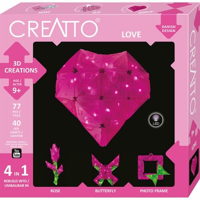 KOSMOS Creatto heart craft set 3D puzzle night light illuminated figure decor...