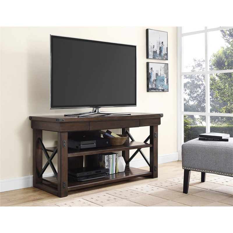 Home Wildwood Wood Veneer TV Stand for Tvs up to 50" Wide, Espresso