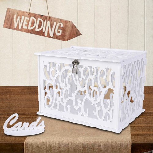 Diy Wooden Wedding Card Box Money Box Gift Wishes Card Holder