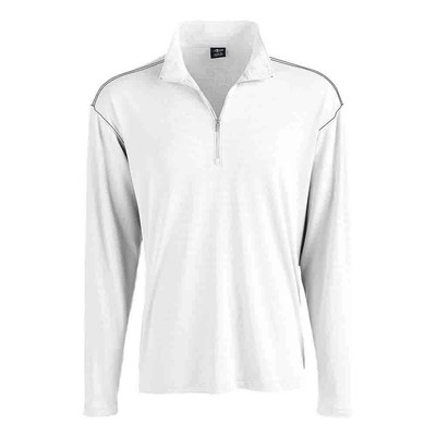 

Page - Tuttle Contrast Stitch Quarter Zip Layered Pullover Mens White Casual At, Белый, Page - Tuttle Contrast Stitch Quarter Zip Layering Pullover
