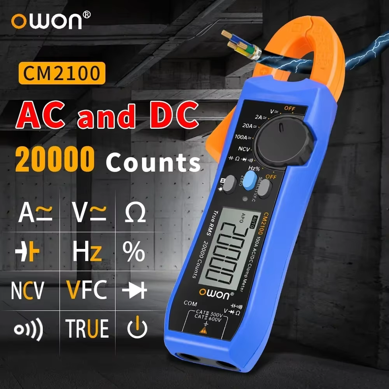 CM2100 CM2100B Digital Multimeter High-Precision 20000 Count AC/DC Current Clamp