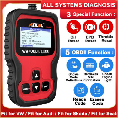 ANCEL VD500 OBD2 Scanner Code Reader ABS SRS EPB Oil Reset Car Diagnostic Tool