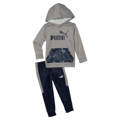 

Puma 2Pc Tech Fleece Pullover Hoodie - Jogger Set для маленьких мальчиков, размер , повседневный O, Grey