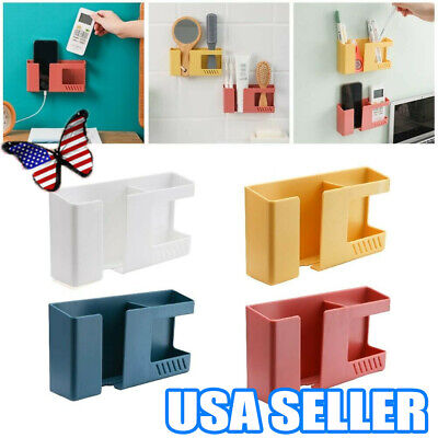 Wall-mounted Storage Box Remote Control Organizer Cell Phone Plug Holder Best R