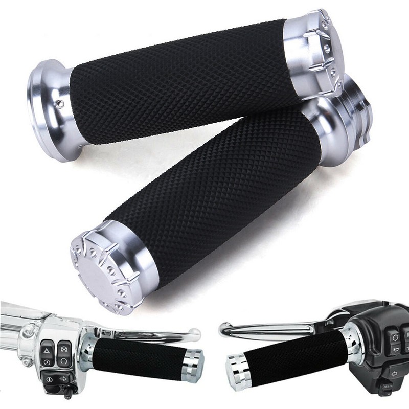 1” Motorcycle Handle Bar Hand Grips For Harley Sportster XL Honda Suzuki Yamaha
