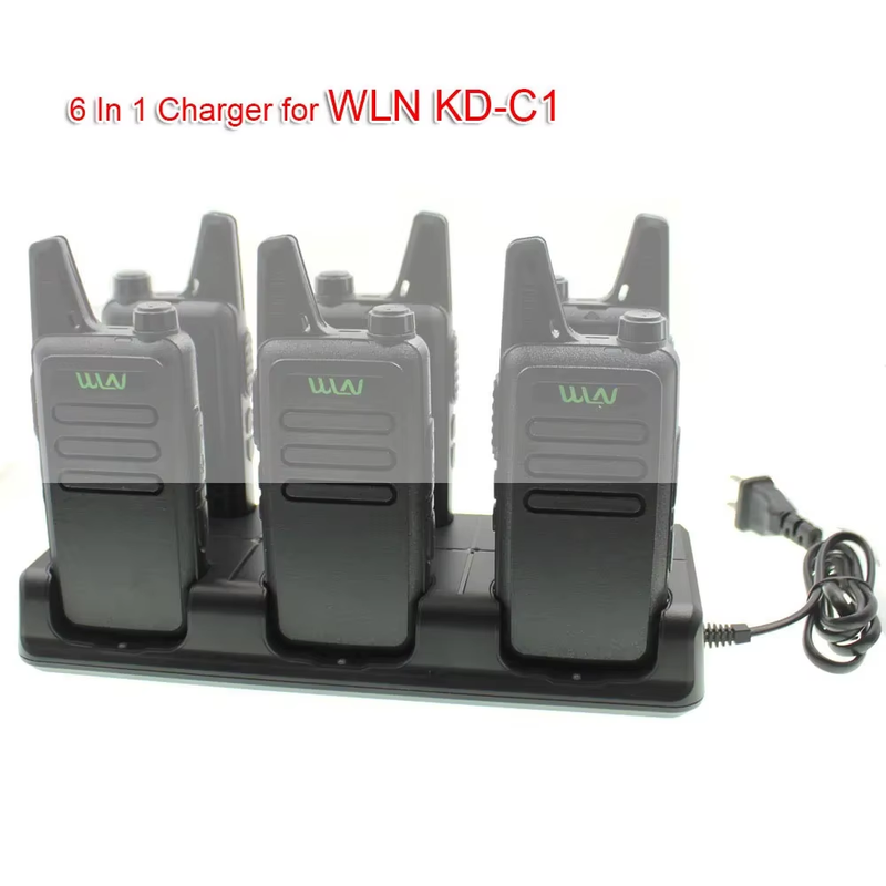 WLN 6 In 1 Charger For KD-C1 KD-C1PLUS Mini UHF Two Way Radio AC-U2 Unit Chargi