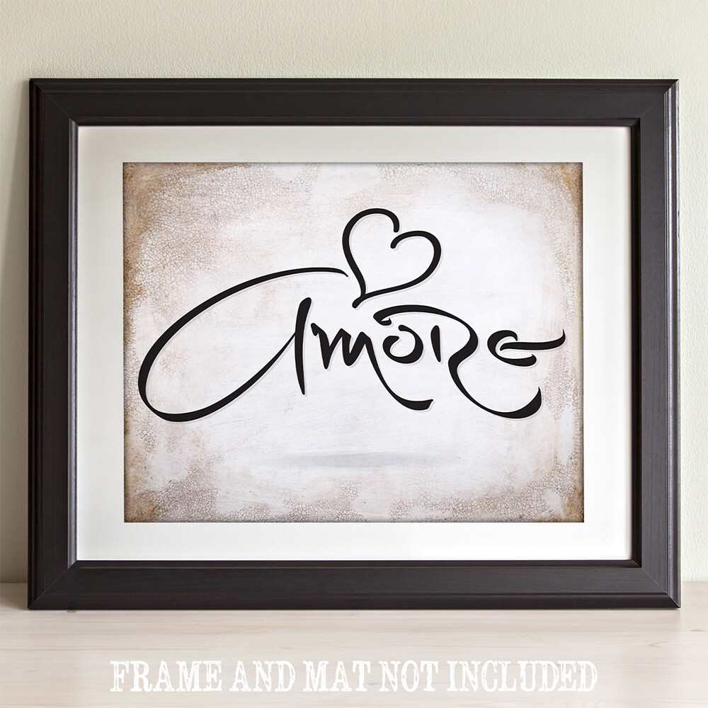 Amore Wall Decor - 11x14 Unframed Art Print - Makes a Great Wedding Gift 