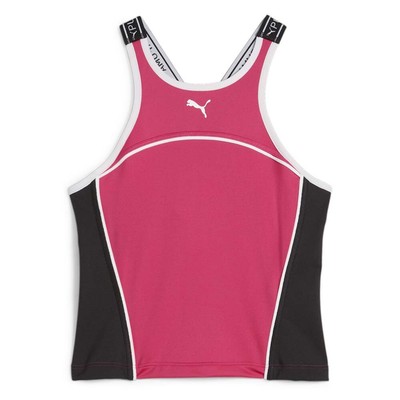 Puma Fit Train Облегающая спортивная майка с круглым вырезом горловины, женская розовая повседневная майка Ath