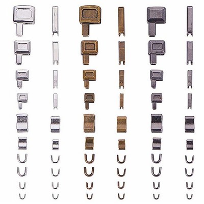 24 Sets Bottom Zipper Zipper Bottom Stopper Metal Zipper Head Slider