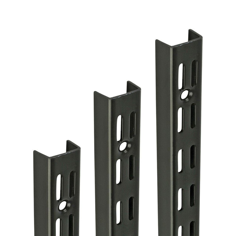 Black Twin Slot Shelving Uprights For Adjustable Support Shelving